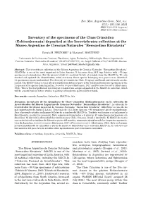 Inventory of the Specimens of the Class Crinoidea (Echinodermata) Deposited at the Invertebrates Collection at the Museo Argenti