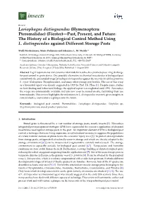 Lariophagus Distinguendus (Hymenoptera: Pteromalidae) (Förster)—Past, Present, and Future: the History of a Biological Control Method Using L