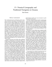 Nautical Cartography and Traditional Navigation in Oceania