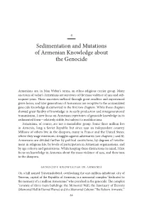 Sedimentation and Mutations of Armenian Knowledge About the Genocide