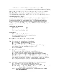 Art, Architecture, and the Built Environment from Rome to Van Der Rohe St. Augustine's Center-University of Idaho, Spring 2020