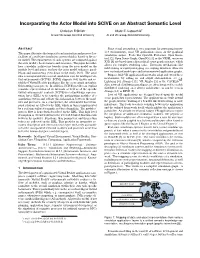 Incorparating the Actor Model Into SCIVE on an Abstract Semantic Level
