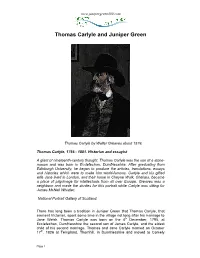 Thomas Carlyle and Juniper Green