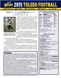 2015 Toledo Football Utrockets.Com @Toledofb @Toledorockets /Utrockets @Utrockets
