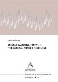 Integer Factorization with the General Number Field Sieve