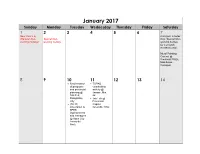 2017 Monthly Calendar