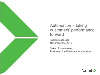 Automation – Taking Customers' Performance Forward