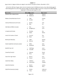 EXHIBIT "A" Appointment of Judge and Alternate Judge for Joint General and Special Election, November 4, 2014