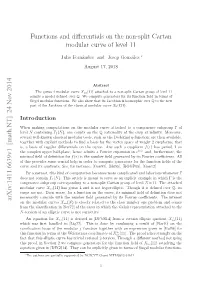 Functions and Differentials on the Non-Split Cartan Modular Curve Of