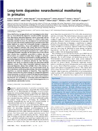 Long-Term Dopamine Neurochemical Monitoring in Primates