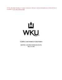 Namings and Symbols Task Force Report and Recommendations