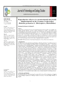 Reproductive Effects of a Neonicotinoid Insecticide