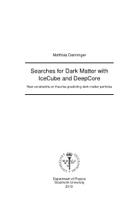 Searches for Dark Matter with Icecube and Deepcore