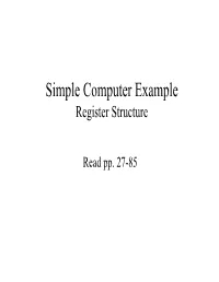 Simple Computer Example Register Structure