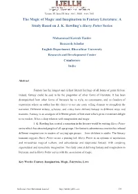 The Magic of Magic and Imagination in Fantasy Literature: a Study Based on J