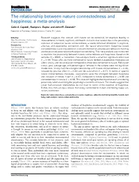 The Relationship Between Nature Connectedness and Happiness: a Meta-Analysis