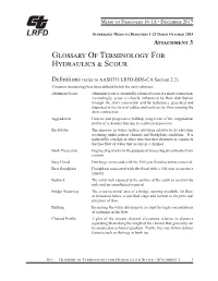 16-1 Attachment 3 Glossary of Terminology for Hydraulics & Scour