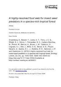 A Highly Resolved Food Web for Insect Seed Predators in a Species&