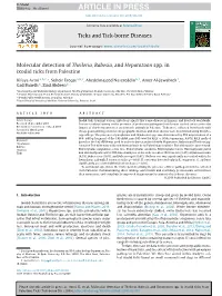 Molecular Detection of Theileria, Babesia, and Hepatozoon Spp. In.Pdf