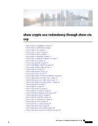 Show Crypto Ace Redundancy Through Show Cts Sxp