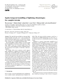 Spatio-Temporal Modelling of Lightning Climatologies for Complex Terrain