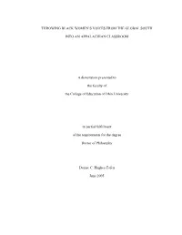 THROWING BLACK WOMEN's VOICES from the GLOBAL SOUTH INTO an APPALACHIAN CLASSROOM a Dissertation Presented to the Faculty Of