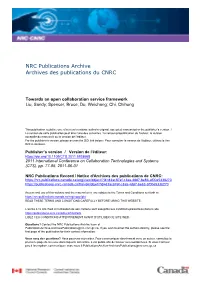 Towards an Open Collaboration Service Framework Liu, Sandy; Spencer, Bruce; Du, Weichang; Chi, Chihung