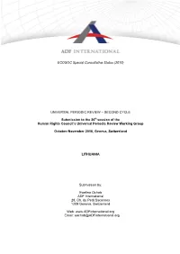 Universal Periodic Review – Second Cycle