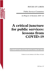 A Critical Juncture for Public Services: Lessons from COVID-19