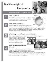 Don't Lose Sight of Cataract