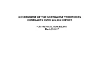 GNWT Contracts Over $25000 Report 2016-2017 (PDF)