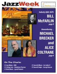 Jazz Radio Panel P. 21 Jazzweek.Com • January 22, 2007 Jazzweek 12 Airplay Data Jazzweek Jazz Album Chart Jan