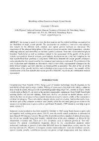 Modelling of Heat Transfer in Single Crystal Growth