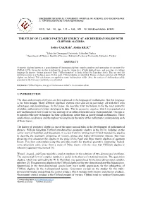 The Study of Classics Particles' Energy at Archimedean Solids with Clifford Algebra