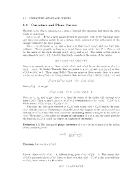 1.3 Curvature and Plane Curves