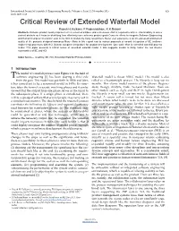 Critical Review of Extended Waterfall Model
