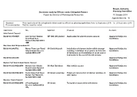 Decisions Made by Officers Under Delegated Powers Planning Committee Report by Director of Planning and Resources 10 October 2014 Agenda Item No
