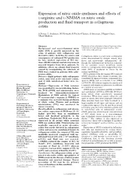 Expression of Nitric Oxide Synthases and Evects of L-Arginine and L-NMMA on Nitric Oxide Production and ﬂuid Transport in Collagenous Colitis