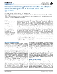 Flavoprotein Monooxygenases for Oxidative Biocatalysis: Recombinant Expression in Microbial Hosts and Applications