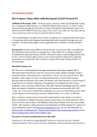 GFI Re-Opens Tokyo Office with the Launch of G10 Forward FX