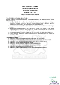 Mining Engineering Regulations – 2015 Choice Based Credit System