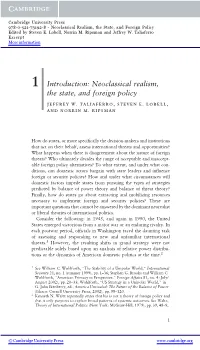 Neoclassical Realism, the State, and Foreign Policy Edited by Steven E