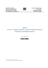 Report of the 12Th Session of the Speca Project Working Group on Transport and Border Crossing1