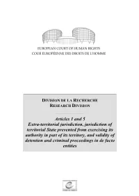 Research Report: Articles 1 and 5 Extra-Territorial Jurisdiction