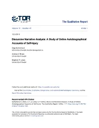 Discursive Narrative Analysis: a Study of Online Autobiographical Accounts of Self-Injury