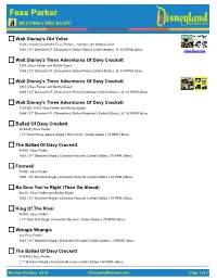 Fess Parker RECORD CHECKLIST