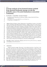 Genome Analysis of Two Bacterial Strains Isolated from Diseased