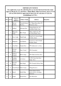 IMPORTANT NOTICE the Applicants As Per the Following List Are Hereby Informed That They Must Report in Room No