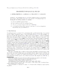 PROFINITE TOPOLOGICAL SPACES 1. Introduction