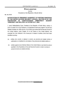 Protection of Constitutional Democracy Against Terrorist and Related Activities Act, 2004